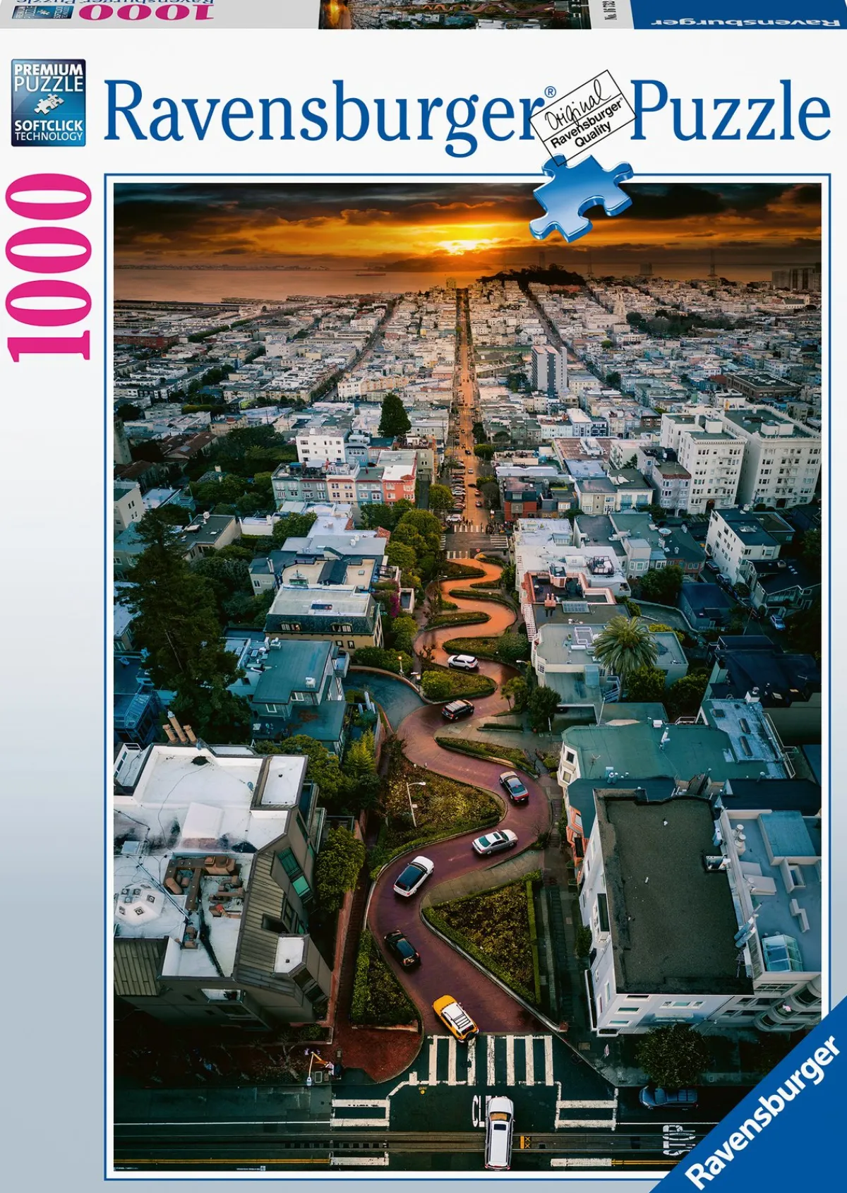 Ravensburger Steden En Gebouwen|1000-1499<Lombard Street, San Francisco - puzzel van 1000 stukjes