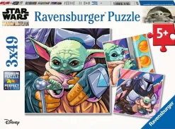Kinderen Ravensburger Star Wars|Tekening<Mandalorian: Baby Yoda Grogu Momenten - 3 puzzels van 49 stukjes