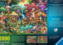 Ravensburger Fantasy|Tekening<Merry Mushroom Village - Aimee Stewart - puzzel van 1000 stukjes