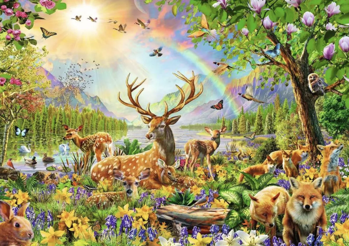 Kinderen Ravensburger Dieren|Legpuzzels<Mooie hertenfamilie - puzzel van 200 stukjes