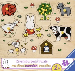 Kinderen Ravensburger Houten Insteekpuzzels|2-99<Nijntje op de boerderij - 8 stukjes