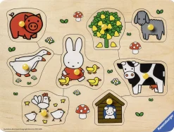 Kinderen Ravensburger Houten Insteekpuzzels|2-99<Nijntje op de boerderij - 8 stukjes
