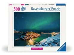 Kinderen Ravensburger Landschappen|Steden En Gebouwen<Noorderlicht bij Bergsfjord - puzzel van 500 stukjes