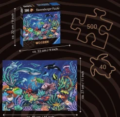 Kinderen Ravensburger Speciale Vorm|Dieren<Onder de Zee - Houten Contourpuzzel - 500 stukjes