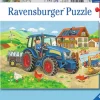 Kinderen Ravensburger Legpuzzels|2-99<Op de bouwplaats en boerderij - 2 puzzels van 12 stukjes