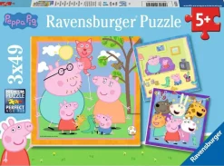 Kinderen Ravensburger Tekening|Legpuzzels<Peppa Pig - Familie en vriendjes - 3 puzzels van 49 stukjes