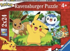 Kinderen Ravensburger Tekening|Legpuzzels<Pikachu en zijn vrienden - 2 puzzels van 24 stukjes