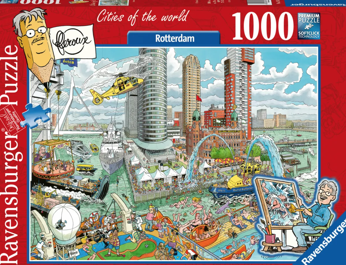 Ravensburger Tekening|Steden En Gebouwen<Rotterdam - Fleroux - puzzel van 1000 stukjes