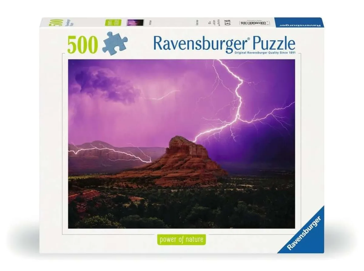 Kinderen Ravensburger Legpuzzels|Landschappen<Roze Onweer - power of nature - puzzel van 500 stukjes