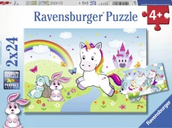 Kinderen Ravensburger Tekening|Legpuzzels<Sprookjesachtige eenhoorns - 2 puzzels van 24 stukjes