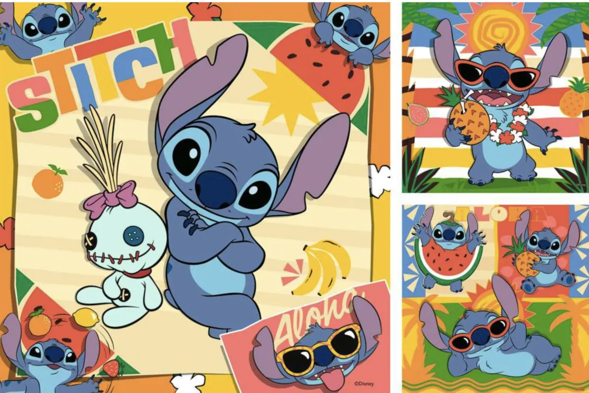 Kinderen Ravensburger Disney, Pixar, Marvel|Legpuzzels<Stitch - 3 puzzels van 49 stukjes