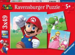 Kinderen Ravensburger Disney, Pixar, Marvel|Tekening<Super Mario - 3 puzzels van 49 stukjes
