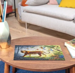Kinderen Ravensburger Speciale Vorm|Dieren<Tijger in de jungle - Houten Contourpuzzel - 500 stukjes