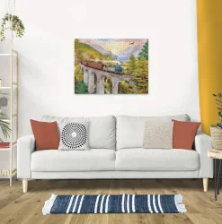 Ravensburger Landschappen|Steden En Gebouwen<Trein op viaduct - puzzel van 1500 stukjes