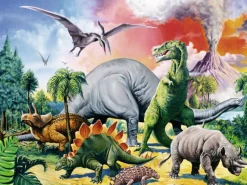 Kinderen Ravensburger Tekening|Dieren<Tussen de dinosauriërs - 100 stukjes XXL