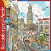 Ravensburger Tekening|Steden En Gebouwen<Utrecht - Fleroux - puzzel van 1000 stukjes