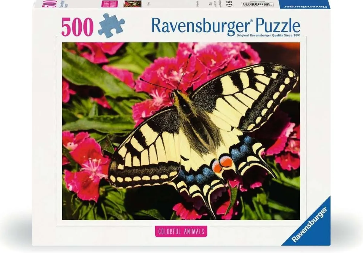 Kinderen Ravensburger Dieren|Legpuzzels<Vlinder - Kleurrijke Dieren - puzzel van 500 stukjes