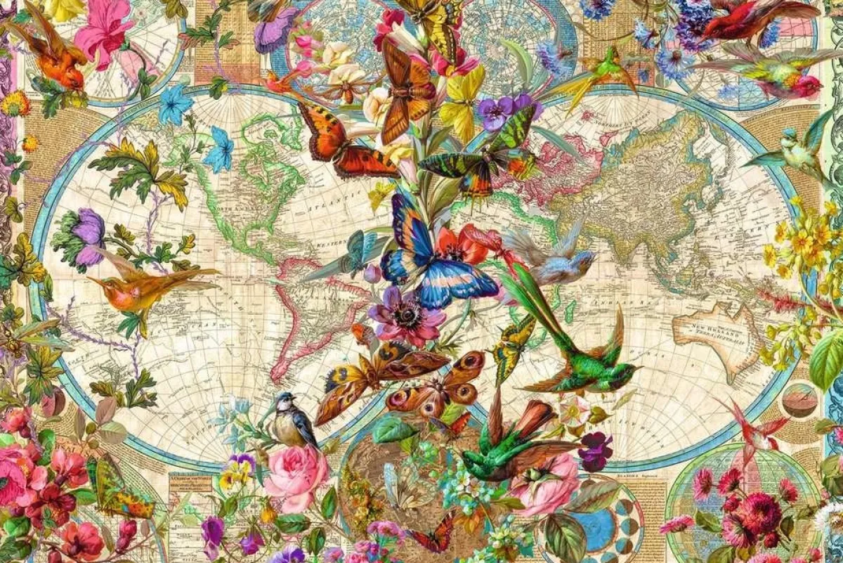 Ravensburger Dieren|Astrologie & Wereldkaarten<Wereldkaart van vlinders - puzzel van 3000 stukjes