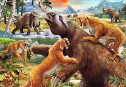 Kinderen Ravensburger Tekening|Dieren<Wilde oertijddieren - 2 puzzels van 24 stukjes