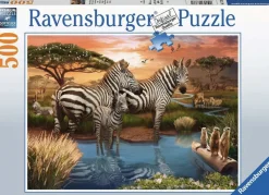 Kinderen Ravensburger Dieren|Legpuzzels<Zebra´s bij de drinkplaats - puzzel van 500 stukjes