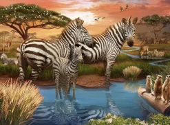 Kinderen Ravensburger Dieren|Legpuzzels<Zebra´s bij de drinkplaats - puzzel van 500 stukjes