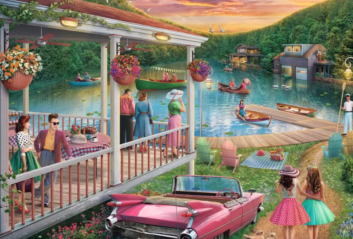 Ravensburger Tekening|Kunst En Cultuur<Zomer aan het meer - puzzel van 300 XXL stukjes - Exclusiviteit