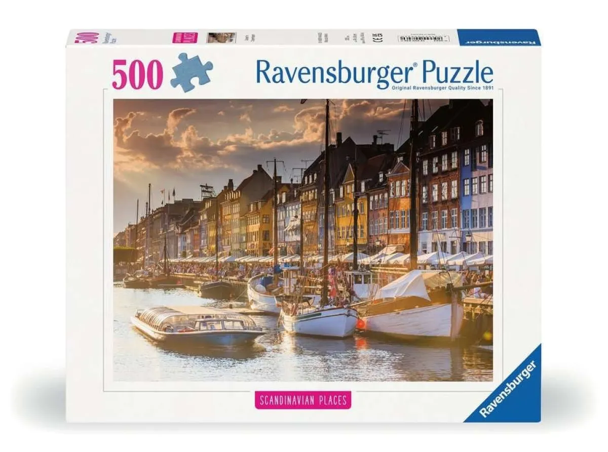 Kinderen Ravensburger Landschappen|Steden En Gebouwen<Zonsondergang in Kopenhagen - puzzel van 500 stukjes