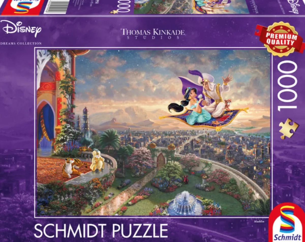 Schmidt Disney, Pixar, Marvel|1000-1499<Aladdin - Thomas Kinkade - puzzel van 1000 stukjes