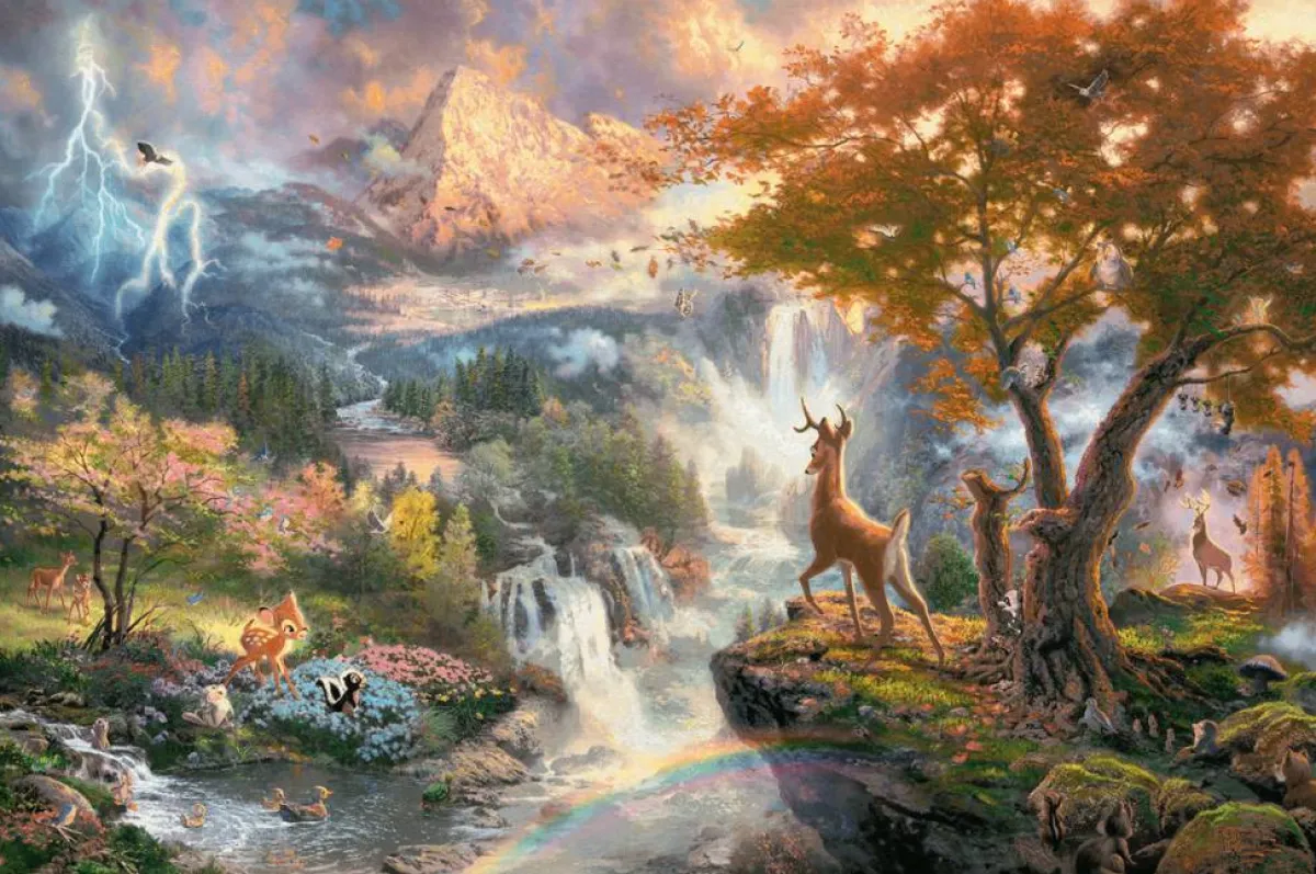 Schmidt Disney, Pixar, Marvel|1000-1499<Bambi - Thomas Kinkade - puzzel van 1000 stukjes