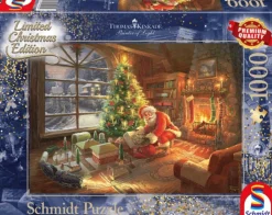 Schmidt Landschappen|1000-1499<De kerstman is er - Thomas Kinkade - puzzel van 1000 stukjes