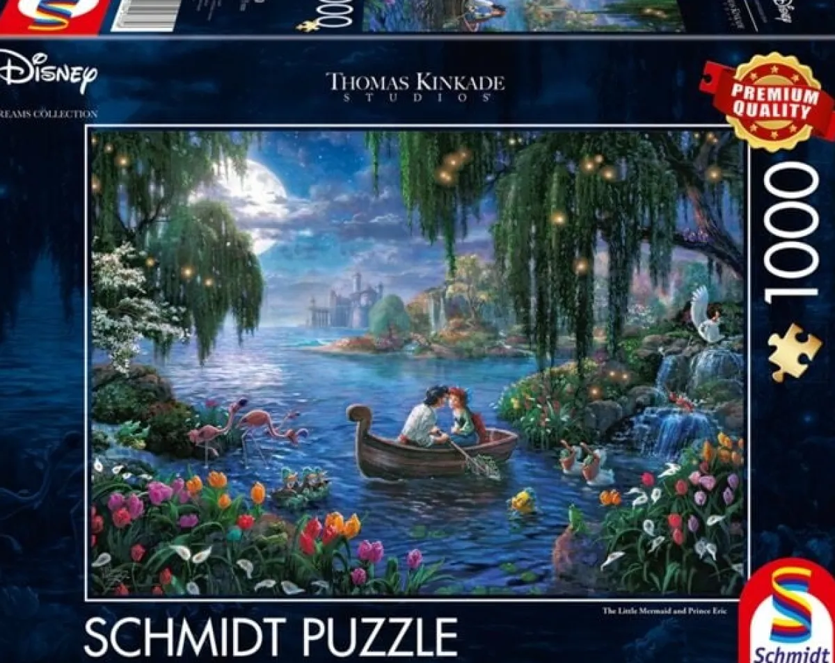 Schmidt Disney, Pixar, Marvel|1000-1499<De Kleine Zeemeermin en Prins Eric - Thomas Kinkade - puzzel van 1000 stukjes