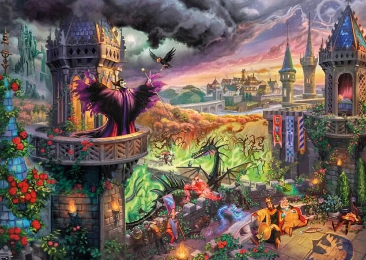 Schmidt Disney, Pixar, Marvel|1000-1499<Maleficent - Thomas Kinkade - puzzel van 1000 stukjes