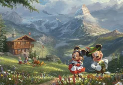 Schmidt Disney, Pixar, Marvel|1000-1499<Mickey en Minnie in de Alpen - Thomas Kinkade - puzzel van 1000 stukjes