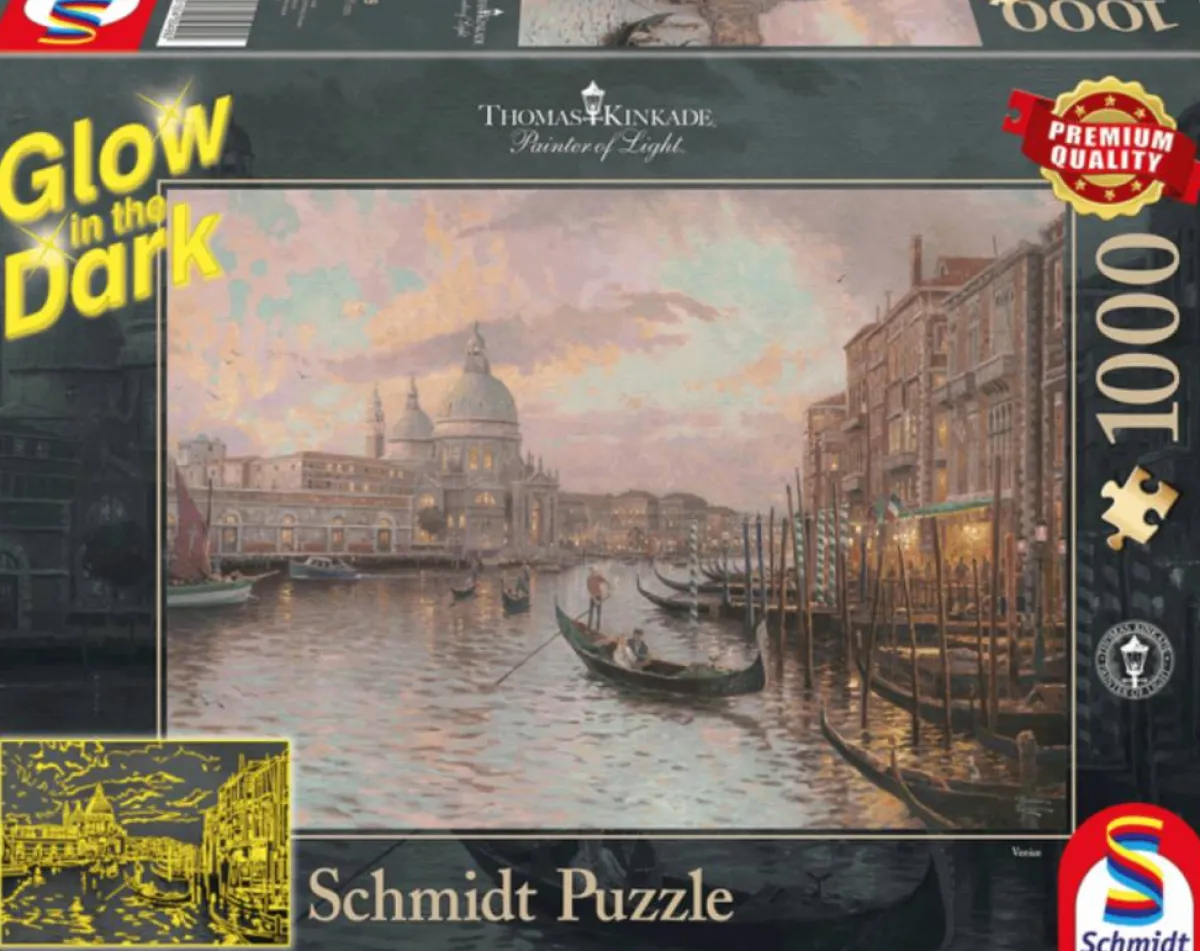 Schmidt Puzzel + Extra Item|Steden En Gebouwen<Venetië - Glow in the Dark - Thomas Kinkade - puzzel van 1000 stukjes
