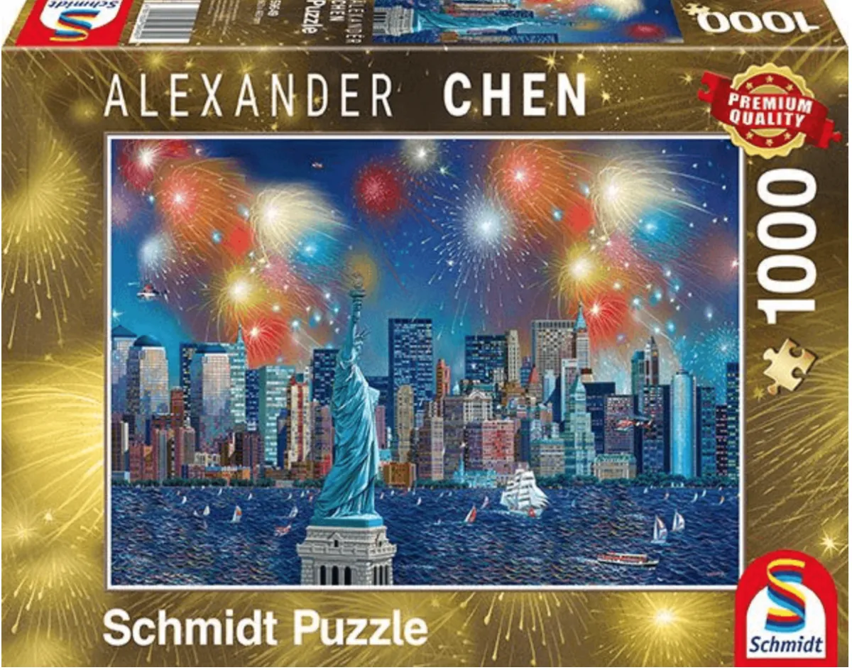 Schmidt Kunst En Cultuur|Steden En Gebouwen<Vuurwerk bij het Vrijheidsbeeld - 1000 stukjes