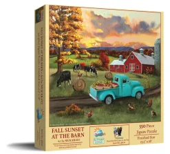 SUNSOUT Dieren|500-999<Fall Sunset at the Barn - legpuzzel van 550 stukjes