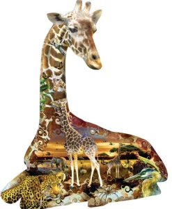 SUNSOUT Speciale Vorm|Dieren<Giraf in Afrika - legpuzzel van 1000 stukjes