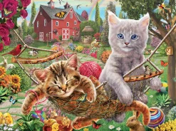 SUNSOUT Dieren|100-499<Katten in de hangmat - legpuzzel van 300 XXL stukjes