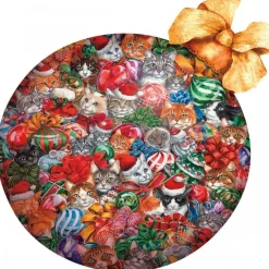 SUNSOUT Speciale Vorm|Dieren<Kerstversiering Katten - legpuzzel van 750 stukjes