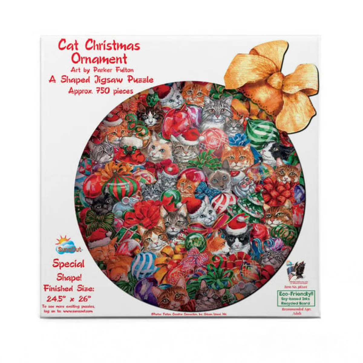 SUNSOUT Speciale Vorm|Dieren<Kerstversiering Katten - legpuzzel van 750 stukjes