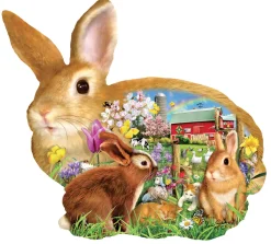 SUNSOUT Speciale Vorm|Dieren<Lente konijntjes - legpuzzel van 1000 stukjes