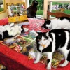 SUNSOUT Dieren|1000-1499<Lori Schory - Wie liet de katten uit? - legpuzzel van 1000 stukjes