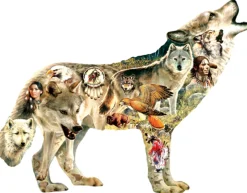 SUNSOUT Speciale Vorm|Dieren<Native American Wolf - legpuzzel van 750 stukjes