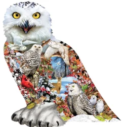 SUNSOUT Speciale Vorm|Dieren<Sneeuwuil - legpuzzel van 650 stukjes